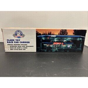 Limited Edition Clark Toy Race Car Carrier & Race Car Has Lights/Sounds 96 Boxed